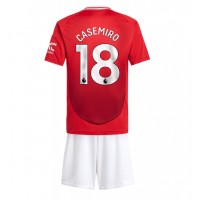 Manchester United Casemiro #18 Heimtrikotsatz Kinder 2024-25 Kurzarm (+ Kurze Hosen)